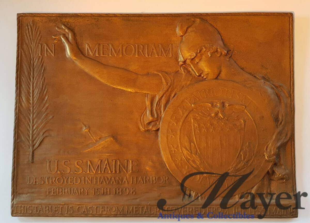 USS Maine Memorial Brass Plaque