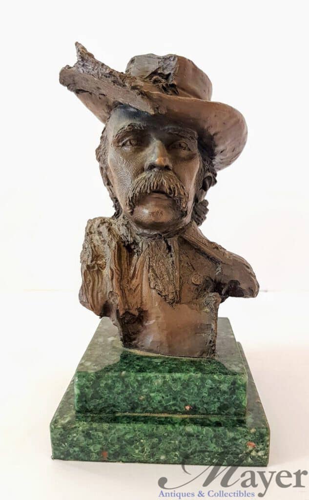 General George Custer Bronze Bust - Mayer Antiques & Collectibles