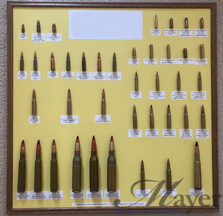 Small Caliber Ammunition Identification Display Plaque - Mayer Antiques ...