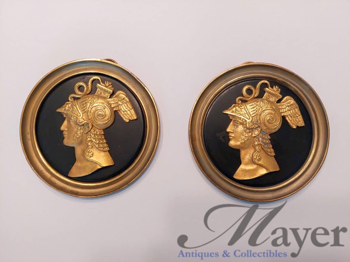 A pair of French Napoleonic style medallions.