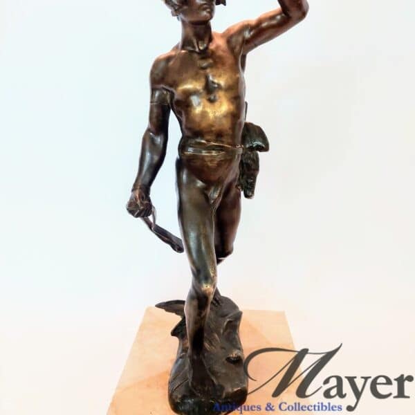 The Hunter by Maurice Bouval bronze sculpture.