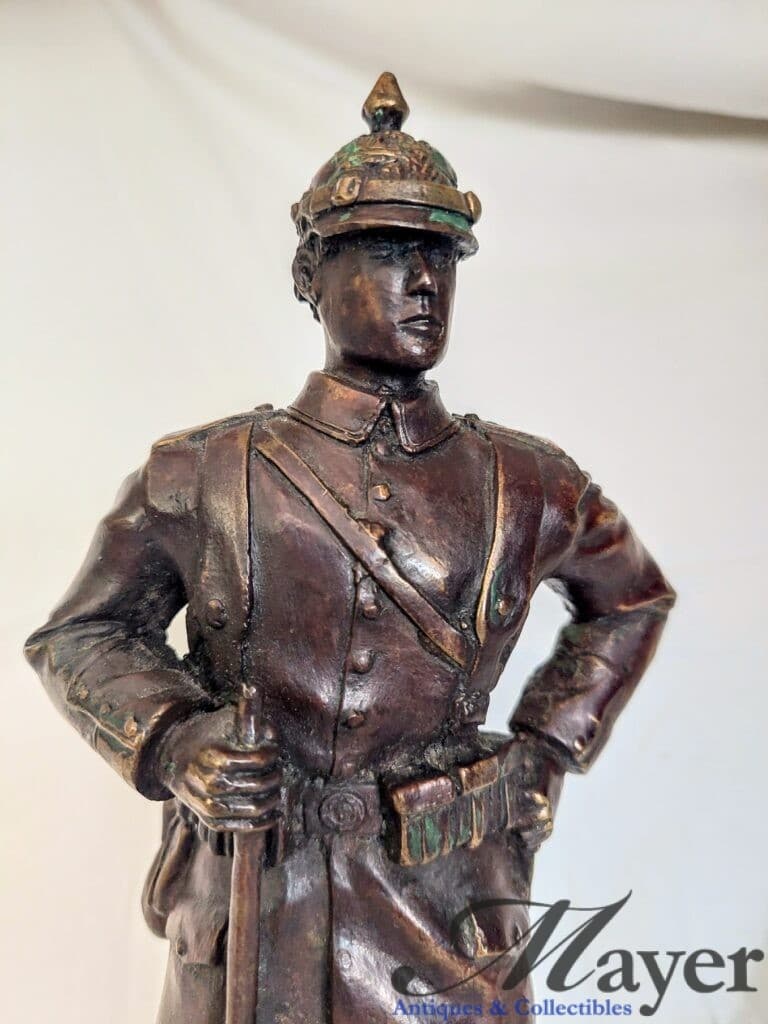 A young Austro-Hungarian soldier bronze sculpture symbolizing and honoring the slaughter of the youth, the millions of young soldiers who were killed during World War One.