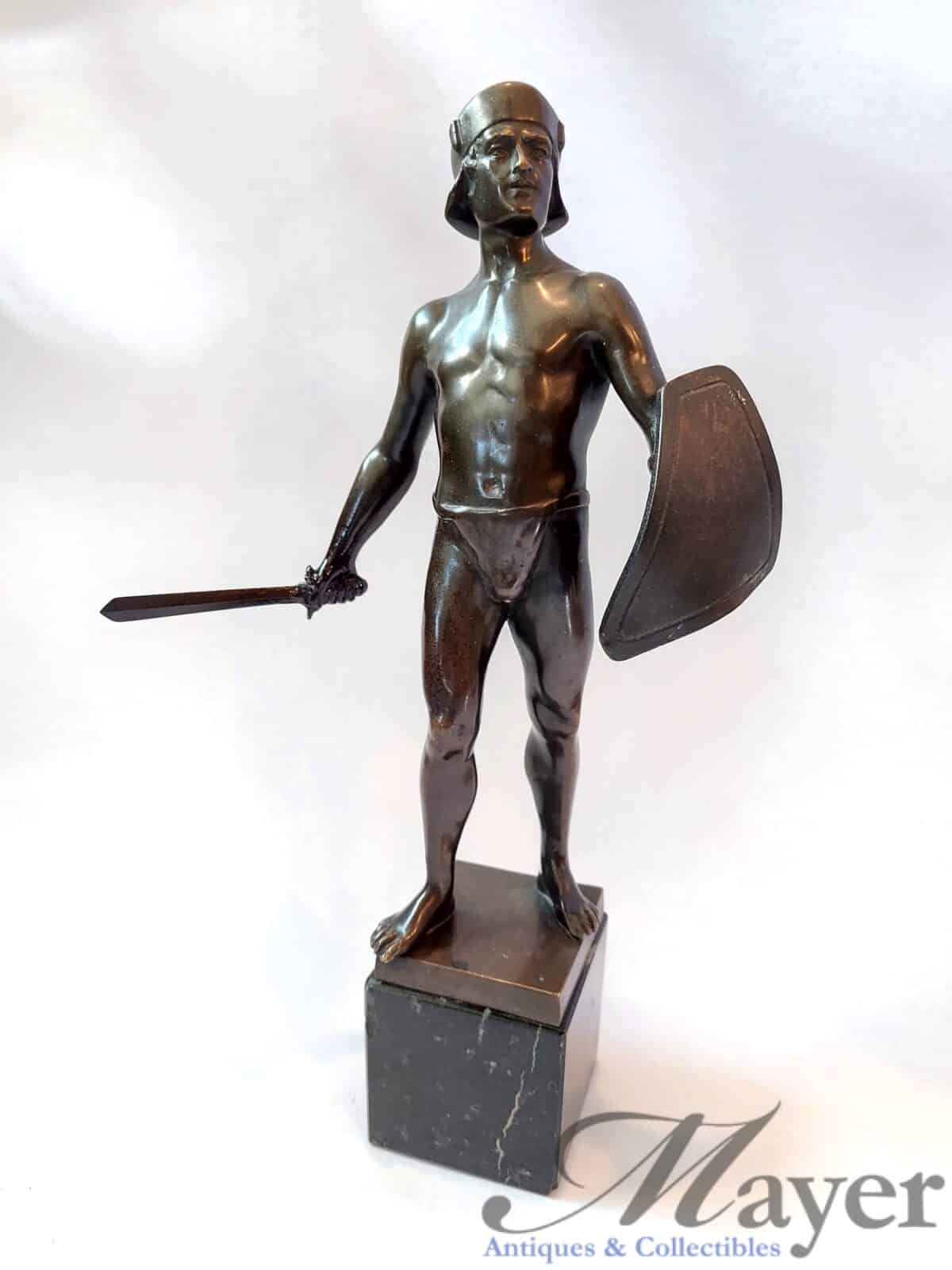 Gallic Warrior Bronze Sculpture By Hans Keck.