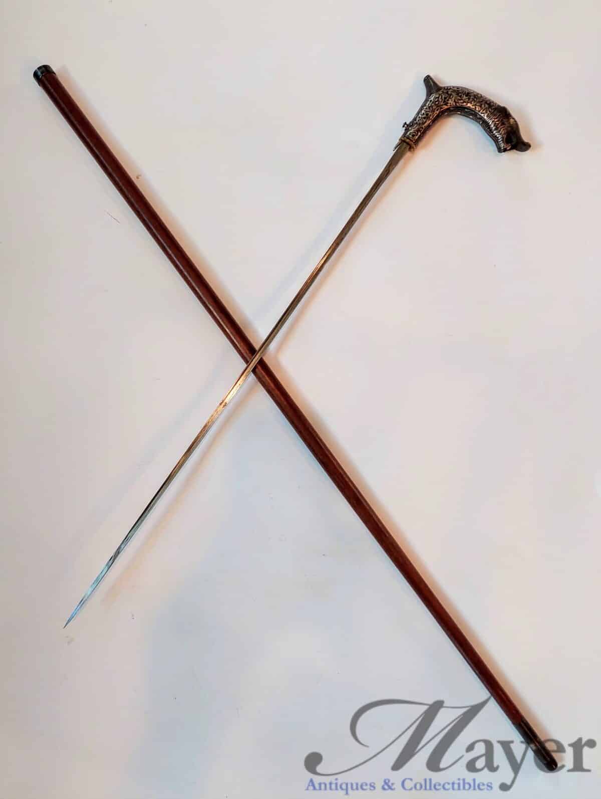 Sword Cane Walking Stick with Mythological Creature's Head